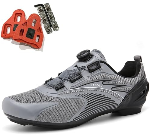 SDEQA Fahrradschuhe für Herren Damen Rennrad Schuhe Kompatibel mit Peloton Look SPD SPD-SL Delta Cleats Entsperren Schuhe drinnen/draussen
