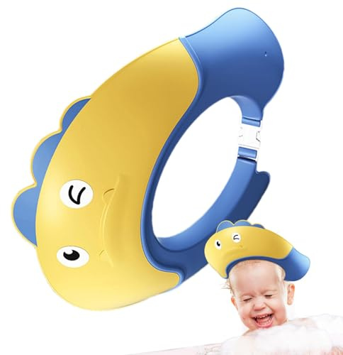 Baby badmössa, baby shower mössa, justerbar dinosaurie duschvisir – huvud öga öra schampo kepsar för ögon och öronskydd för barn 6 månader och uppåt