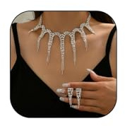 Calkkrer Funkelndes Schmuck Set Damen, Strass Kette Mit Ohrringen, Elegantes Silberschmuck Set Für Hochzeit, Brautschmuck Set Mit Kristall, Frauen Strass Set