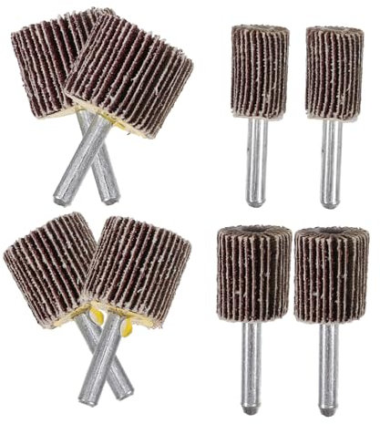 TIDTALEO 8pcs Replacement Flap Wheel Kit with 6mm Shank Sandpaper Abrasive Grinding Heads for Electric Grinder Rotary Tool
