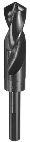 sourcing map 23.5mm Drill Bit 1/2 Reduced Shank 3-Flat 4341 High Speed Steel 118 Degree Standard Point for Plastic Wood Copper Aluminum Iron Medium Soft Metal