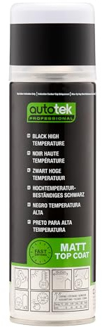 AutoTek Professional VHT Black Spray Paint – Super Strong High Temperature Paint for Metal Surfaces,300 ml