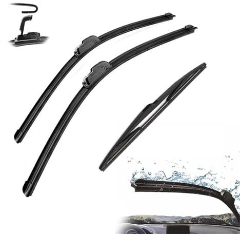 WILSEM 3PCS pour Smart pour Forfour 454 2004 2005 2006 2007 26+18+14 Balais D'essuie-Glace Avant Arrière Accessoires De Coupe-Brise pour Pare-Brise Essuie-Glace