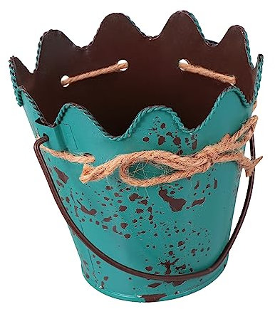 BESPORTBLE 1stück Wellenrand Blumeneimer Mit Griff Vintage Dekovase Für Blumen Für Innenraumgestaltung Und Pflanzenarrangements Stilvolles Haushaltsaccessoire