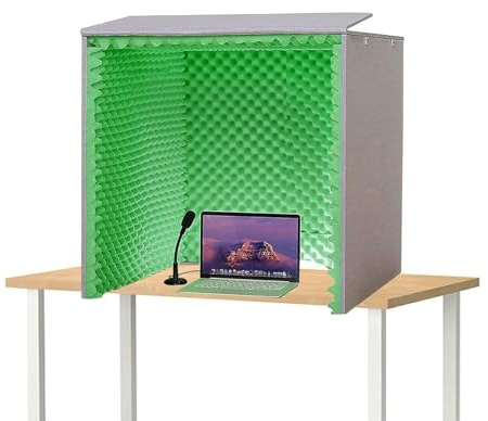 Desktop Soundproof Cover for Big Space Self Made Vocal Booth Box with Absorbing Shield Microphone Isolation Shield for Private Space Portable Vocal Booth Isolation Room for Soundproofing