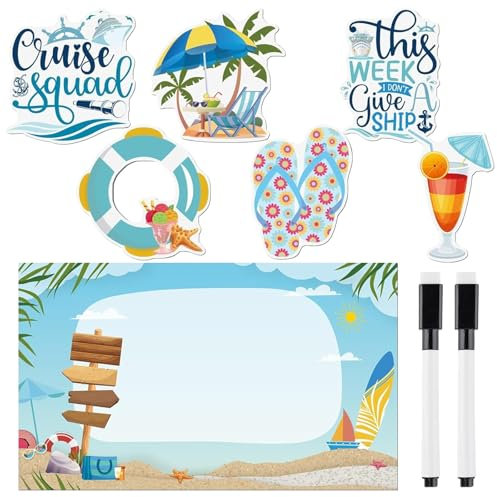 7 Stück Kühlschrankmagnete, Magnetische Kreuzfahrt Türdekorationen, Große Kreuzfahrtschiff Türmagnete, mit Magnetisches Whiteboard Kühlschrank, Wiederverwendbare Kreuzfahrtschiff Türdekorationen