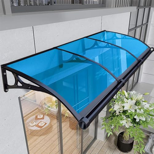 Door Canopy, Outdoor Door Canopy, Window and Door Awning, Patio Awning, Durable Polycarbonate Canopy, Resistant to Rain and UV, Snow Blue Lake 120x480cm