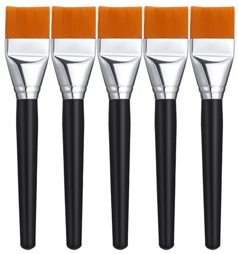 5 Stück Acryl Pinsel,Hochwertige Pinsel Acrylfarbe,Nylon Flachpinsel,Leichte Reinigung Pinselset,für ölmalerei Aquarellmalerei Gouachemalerei Acrylmalerei Körpermalerei