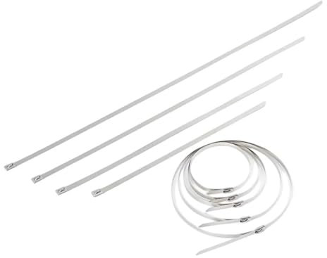LYVQZPWLR LYVQZPWLRStainless Steel Cable Ties, 10 20 50 100 200 Pcs 10mm 0.39 Inch 304 Stainless Steel Cable Twist Tie Lock Metal Zip Wrap Coated Metal Detectable Cable Tie(10pcs,10x350mm)