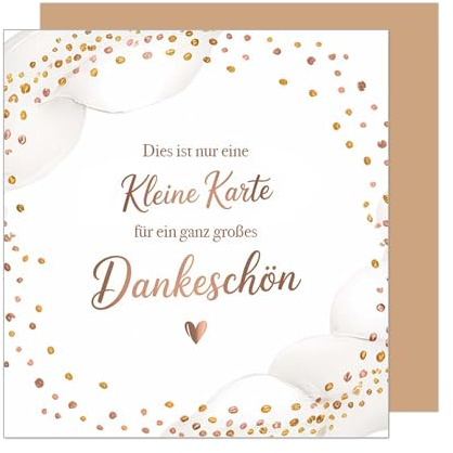 Edition Seidel Premium quadratische Glückwunschkarte mit Umschlag. Dankeskarte Karte Grußkarte Danke Vielen Dank Danksagung Dankeschön Mann Frau Freund Freundin (DQ106 SW025)
