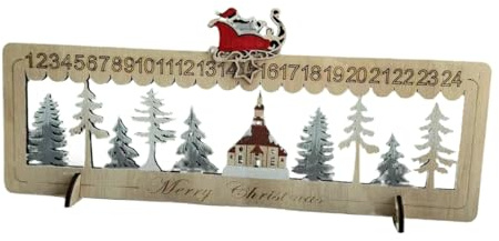 Calendario de Adviento de madera iluminado para árbol de Navidad con cuenta regresiva de 24 días para ser único