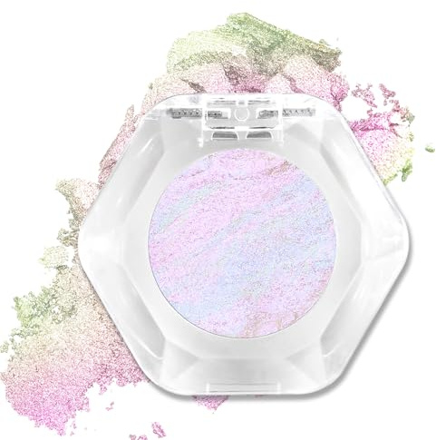 Erinde glitter ögonskugga, högpigmenterad single shadow, fin och mjuk konsistens, långvarigt highlighter puder, lätt blandbar, rynkfri ögonmakeup, vegan, 1,5 g, #01