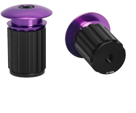 Tappo terminale per manubrio della bicicletta in lega di alluminio, per MTB da strada e bici pieghevoli, leggero e resistente, con fissaggio a vite sicuro e finitura elegante (viola)