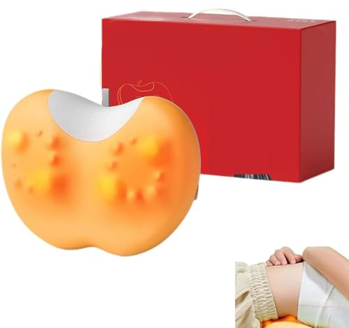 Excellten - 3D Kneading Massage Pillow,3D Kneten Massagekissen,Shiatsu Massagegerät,Rücken Nackenmassagegerät mit Wärme,Massagekissen für Nacken Schulter Rücken,Geschenke für Frauen Männer (Orange)