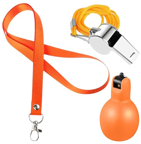 Cyberwork 1 PCS Sifflet d'Arbitre en Forme de Poire, 1 PCS Sifflet en Acier Inoxydable, Sifflet de Survie, Sifflet à Main, Sifflet de Sport, Adapté aux Entraîneurs, Enseignants, Arbitres