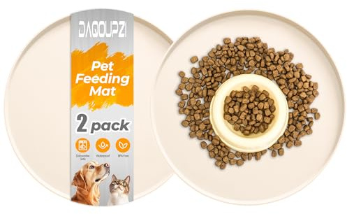 2 stück Napfunterlage für Hund Katzen, 25×25cm Silikon Hundenapf Unterlage, wasserdichte, rutschfeste Futterunterlage mit Rand für Hundenapf Unterlage, Spülmaschinenfest