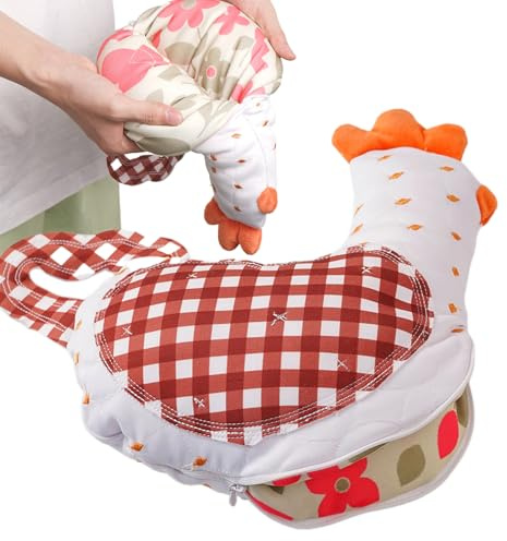 Guanti da forno resistenti al calore, antiscivolo, divertenti e morbidi, da cucina a forma di pollo, per ristoranti, onde, donne, mamma, compleanno, cottura e cucina