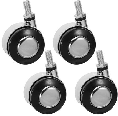 PRETYZOOM Lot de 4 Roulettes Pivotantes Universelles 15 Pouces à Filetage M8 pour Chaises de Bureau Mobilité Fluide et Stabilité Renforcée Compatibles Sols Durs et Moquettes Pièces