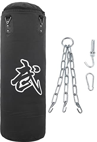 MechKit Saco de Arena de Boxeo Profesional Tipo Colgante Saco de Boxeo de Entrenamiento Grueso para Sala de Fitness Tela Oxford Roja Duradera y Resistente Superficie de Cuero PU (Estilo Hueco Negro