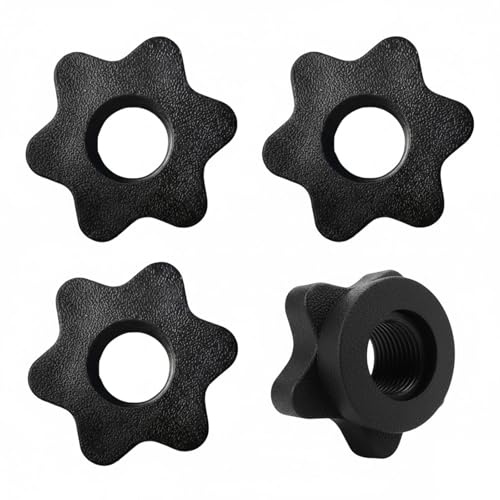 Prospira 4 Pcs 25mm Barbell Bar Hexagon Nuts,Anti Slip Spin-Lock Collar Screw Hex Nut Barbell Clamps,Spinlock Weight Bar Clamps,for Weight Dumbbell Lifting Fitness Trainin Secure Barbell Clips(Black)