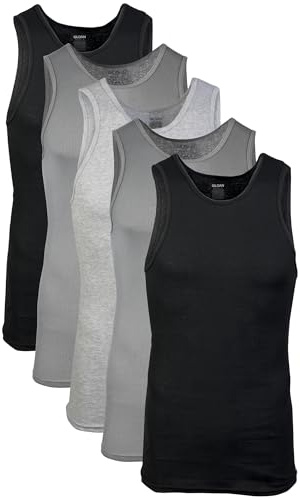 GILDAN Undertröja för män (paket med 5), Svart/kol/sportgrå, XXL