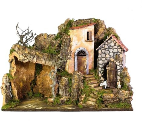 Rosa Rossi 87376 Rossi Rosa Presepe con Luce, Dimensioni 50 x 26 x 36 cm, Multicolore, Taglia Unica