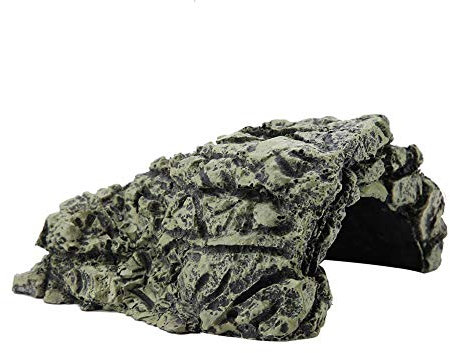 Bicaquu Reptilien-versteckende Lebensräume, Fisch-versteckende Höhlen-Aquarium-Schildkröten Reptilien-aalende Fell-Lebensraum-Dekorations-Verzierung(Groß)