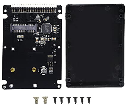 GINTOOYUN MSATA Mini PCI-E SSD to 2.5 Inch IDE 44Pin Enclosure Adapter, Black for Notebook Laptop，Desktop Computer and More