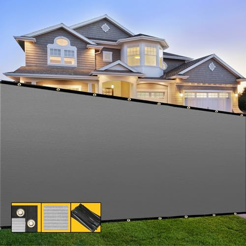 SHADESPEARE 4' x 50' Gray Fence Privacy Screen,with Bindings & Grommets,Heavy Duty for Gardens Backyard Patio Tennis Court Pool Construction Project Outdoor Events,We Make Custom Sizes