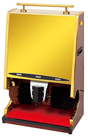 QHYXT Lucidascarpe Macchina a induzione Automatica Hotel Lobby Home Lustrascarpe Spazzola elettrica per Scarpe Macchina per Scarpe (Oro)