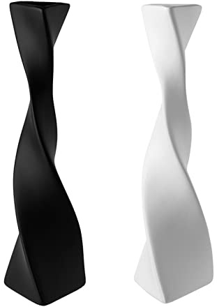 2 x Keramikvase, 40,6 cm Metallvase, Glasvase, transparente Glasvase, Hydrokulturvase, Glasblumenvase für Heimdekoration