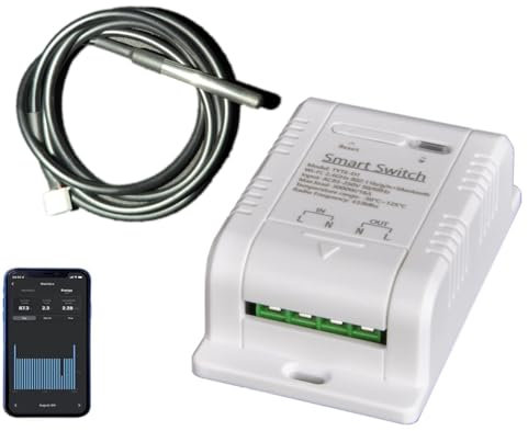 Good wife temperatura impermeabile e umidità Interruttore WiFi intelligente monitoraggio dell'energia in tempo reale controllo automatico di caldaie e irrigazione, compatibile con Alexa e Google Home