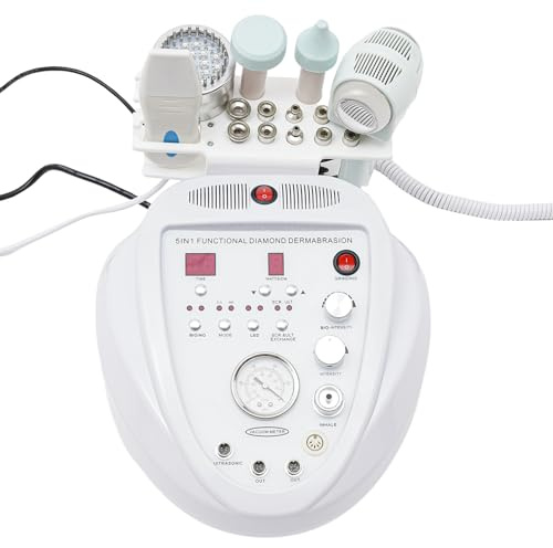 Mikrodermabrasion Gerät, 5in1 Profi Diamond Dermabrasion, Gesicht Schönheit Gerät mit Ultraschall für Straffend Glättend aufhellend Faltenbehandlung