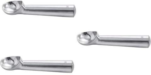 ABOOFAN 3 Pcs Ergonomic Handle Aluminum Spoon Set Ice Scoop Dessert Spoons Creative for Home Restaurant