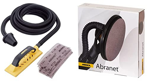 Mirka Handy Starter-Kit pour ponceuse à main I Kit de blocs de ponçage avec aspiration & Abranet Disques abrasifs filet Ø 225 mm autoagrippant - grain P180-25 pcs