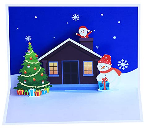 3D-Weihnachtskarten für Grußkarte, handgefertigte Feiertags-Grußkarten für Neujahrskarten, 15 x 10 cm