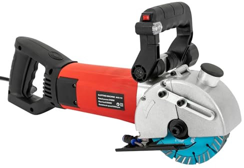 Donened - Fresa a muro da 3500 W con guida laser, velocità a vuoto 5000 rpm, tagliatrice per calcestruzzo con pompa dell'acqua, larghezza massima scanalatura 40 mm, profondità massima scanalatura 42