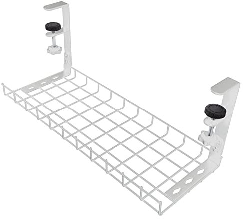 Yardenfun Support De Gestion des Câbles sous Bureau 500 Mm Noir, Organiseur De Câbles Plateau De Rangement Robuste, Bureau Et Espace De Travail,