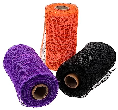 JEWEDECO 3rollen Halloween Dekorationsnetz Metallischem Folien-mesh Bastelmaterial Polyester-mesh Für Partys Und Festliche Anlässe