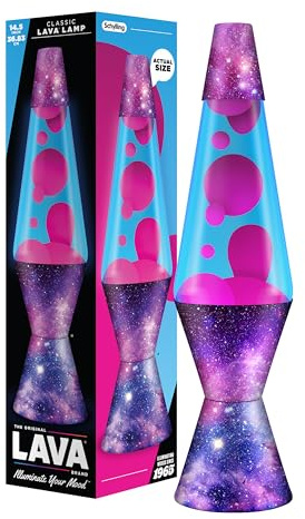 Lava Lampada - 14.5 Cosmic Flow - Lampada originale Motion - Liquido Rosa e Blu con Base Stampata - Art. #2409