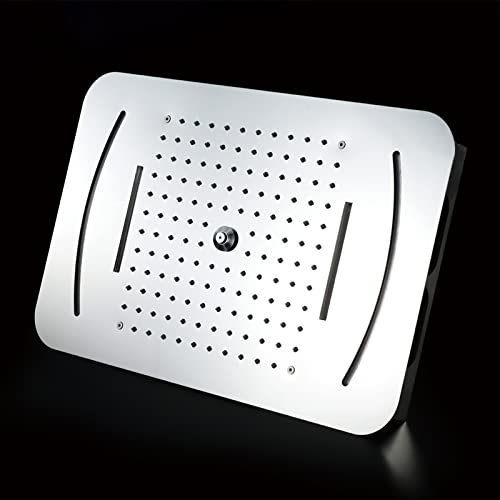 shower head Soffione doccia a pioggia a LED, soffione doccia a cascata a cascata da incasso a soffitto, soffioni doccia ad alta pressione cromati da 23 pollici x 15 pollici, 3 funzioni (pioggia +