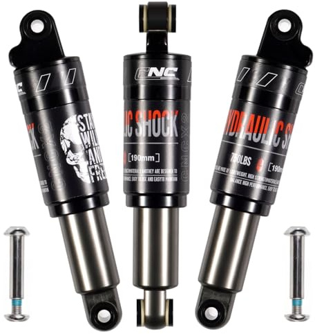 CNCLOL Fahrrad Stoßdämpfer hinten, hydraulischer Dämpfer für MTB, 190mm | Mountainbike Dämpfer 120, 125, 150, 165, 185, 190, 200 mm, Federlast 550/750/1000 lbs, für E-Bike, Downhill & Offroad Scooter