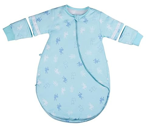 KOMBIUDA Schlafsack Für Neugeborene Unisex-Schlafsack Für Herbst Und Winter Babyschlafsack Mit Abnehmbaren Ärmeln Einfacher Reißverschluss Für Windelwechsel Gesundes Material Für Lange Nutz