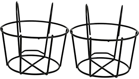 Garneck 2 Stück Hängende Blumentopfhalter Aus Metall Für Balkon Und Garten - Runder Blumenkasten Für Geländer - Ideal Für Pflanzen Und Blumen Im Freien Und Innenbereich