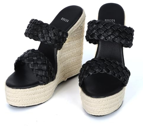 Ynport Crefreak Sandalias de Plataforma para Mujer con Tirante Trenzado - Sandalias de Verano Casuales con Punta Abierta para la Playa