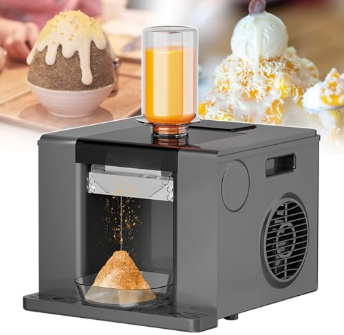 Machine À Glace Pilée Électrique Professionnelle | Sorbetière Italienne 280 W - 60 Kg/Jour + Nettoyage Par Simple Pression, Capacité De 750 ml, Pour Salons De Thé Et Cafés,Black