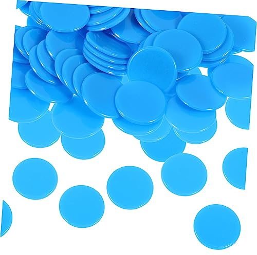 FUNNETOYU 100 Stück Bingo Zählchips aus Blauem Abs Langlebige Spielmünzen mit Kreativem Design zum Zählen für Bingo und Lernspiele mit 19mm Größe