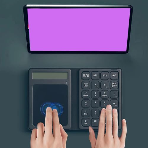 VELATEMOR 3 in 1 Bluetooth, Nummernpad, 23 Tastendrafnummernpad mit Num -Sperrschließung tragbar. Große Touchpad -Tastaturfunktion Dedizierter Taschenrechner für das Arbeiten