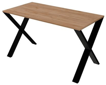 AKKE Küchentisch Esstisch Tisch Für Küche Esszimmer Tischbeine Metall X Form Höhe 73 cm 120x60 cm Craft Gold