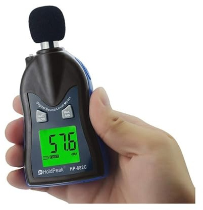 Fonometro. Misuratore di livello sonoro digitale 30-130 dB Misuratore di livello sonoro Strumento di misurazione del rumore Tester Monitor di decibel